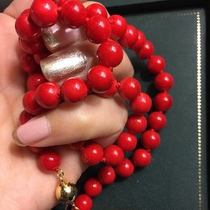 Natural gem stone necklace with 14K clasp